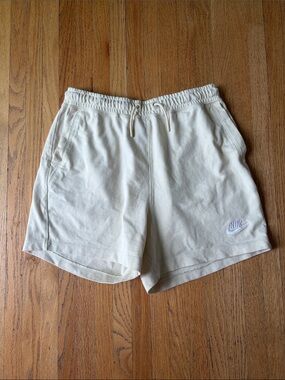 Nike Off-White Cotton Drawstring Shorts Small